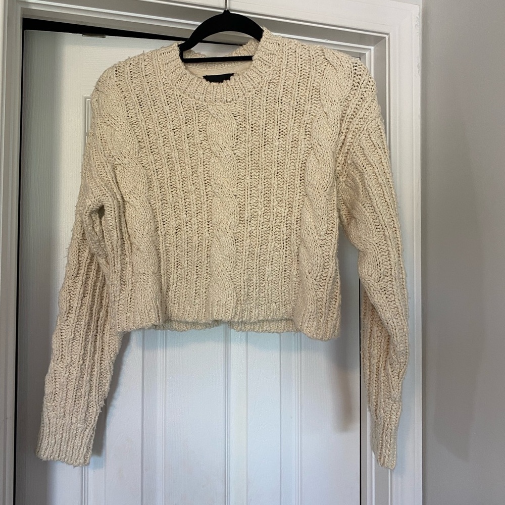 Cozy Cream Cable Knit Sweater